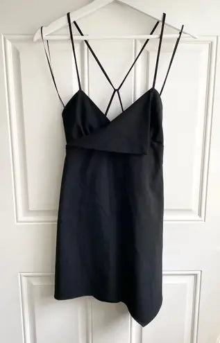 Zara Black Surplice Mini Dress