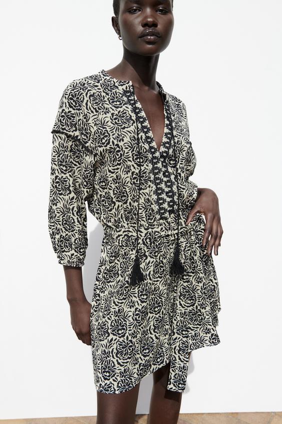 Zara V-Neck Embroidered Jumpsuit