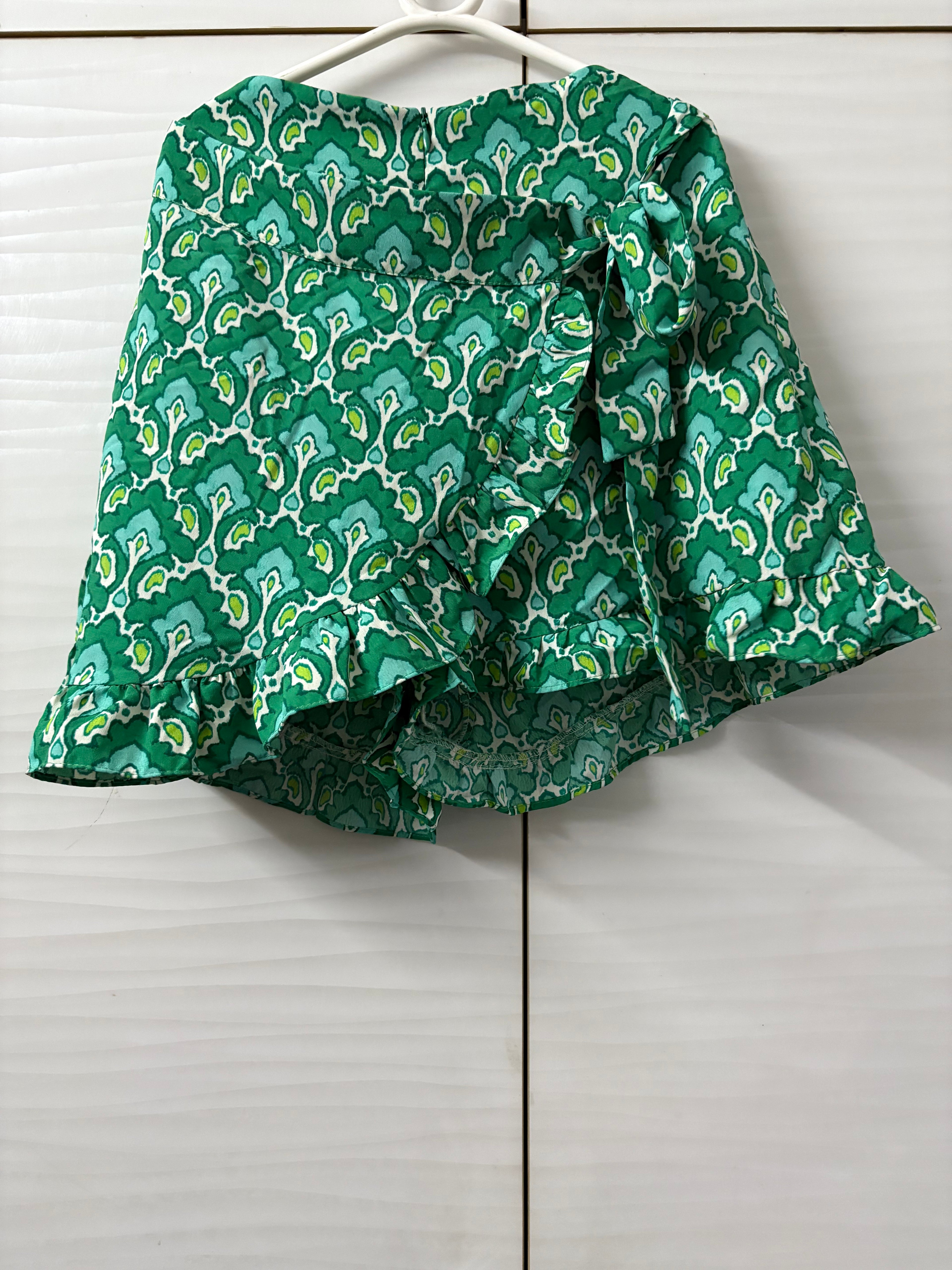Zara Green Printed Skirt