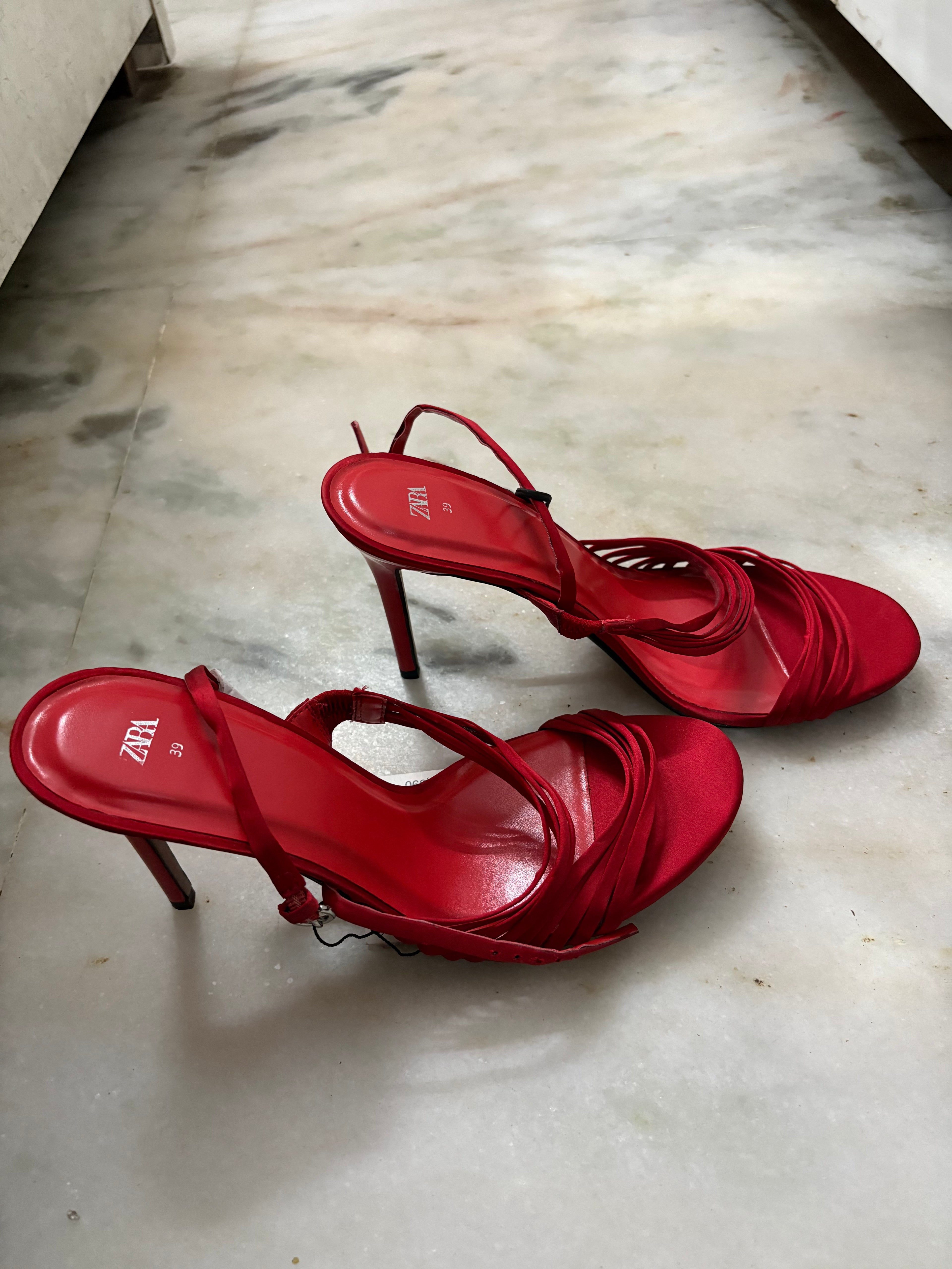zara red heels