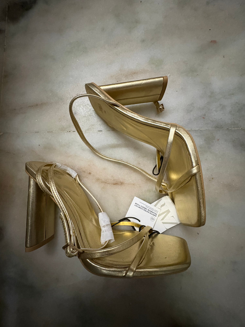 zara golden heels