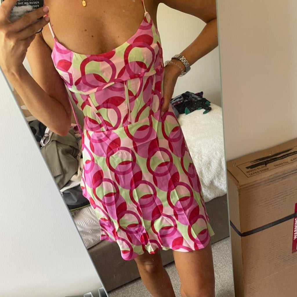 Zara Printed Satin Mini Dress