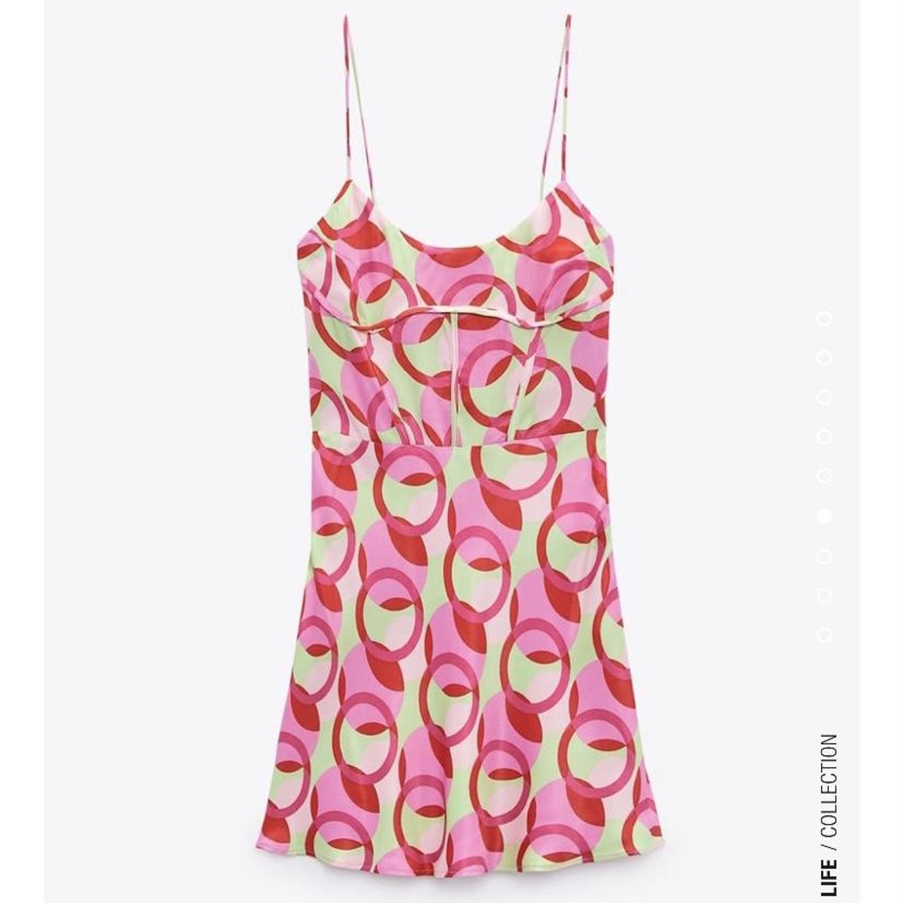 Zara Printed Satin Mini Dress