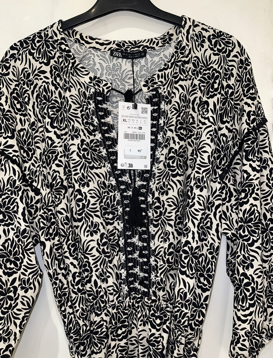 Zara V-Neck Embroidered Jumpsuit